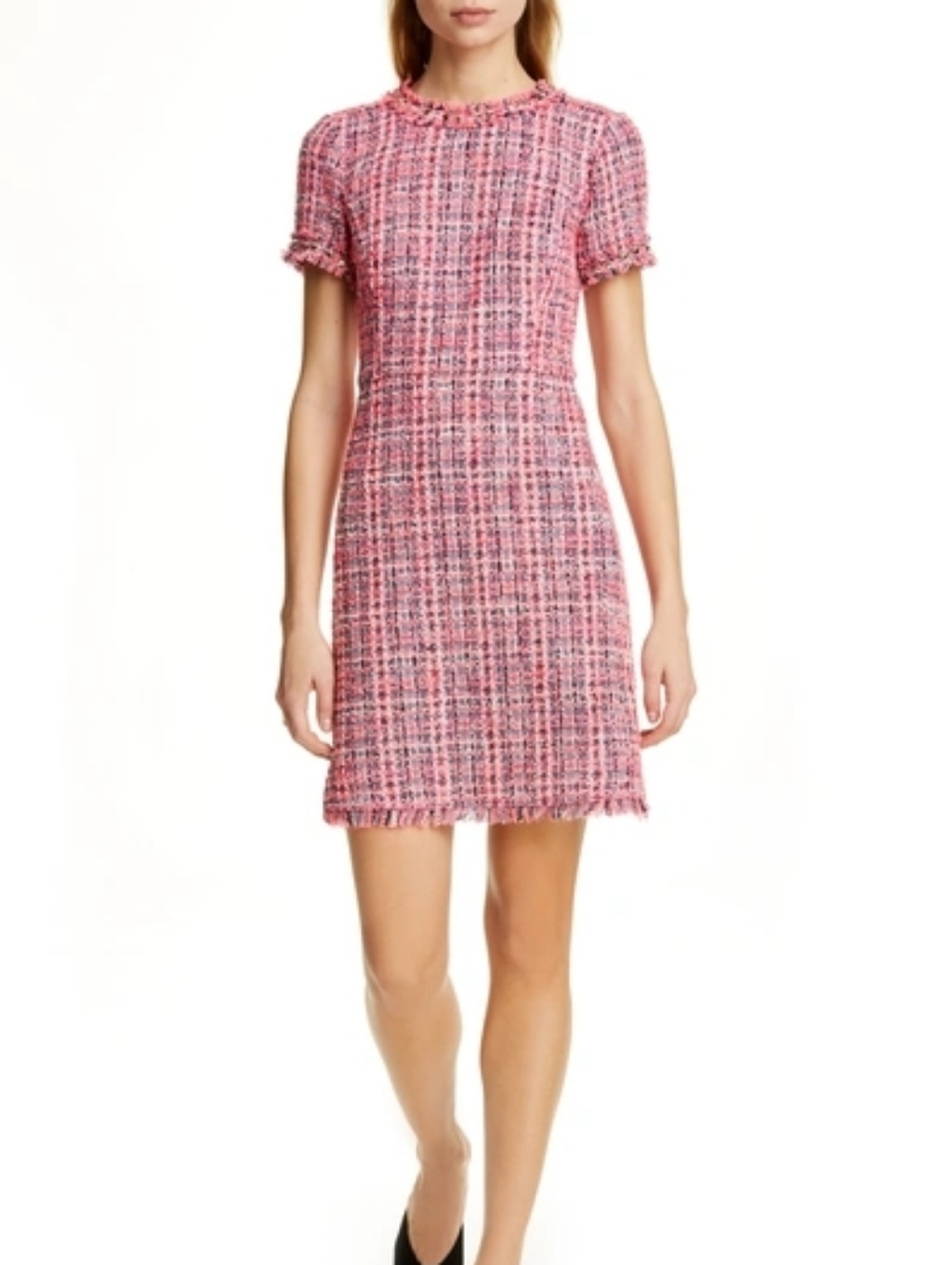 Kate Spade New York Spade Stud Tweed Sheath Dress in the color "Perfect Peony"